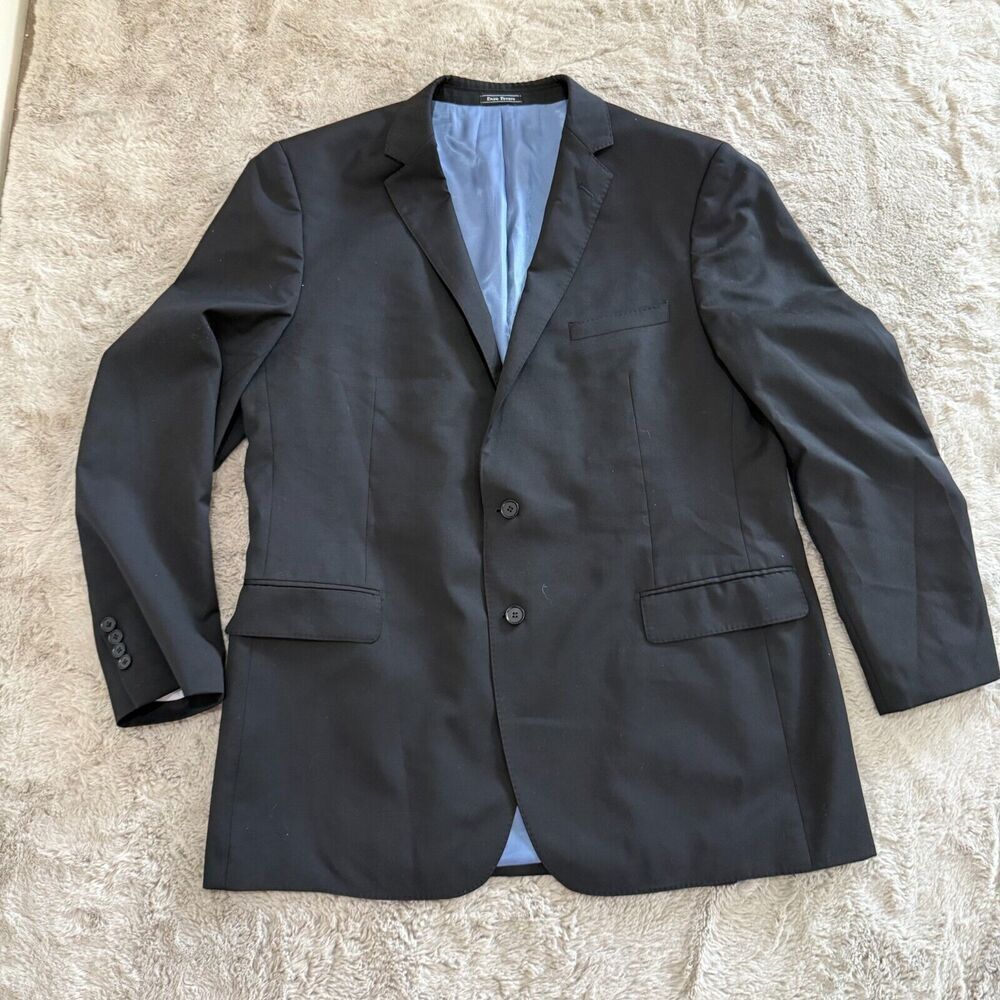 Enzo Tovare Men’s Black 100% Wool Blazer 48L Sartorial‎ AMF Suit Jacket Career